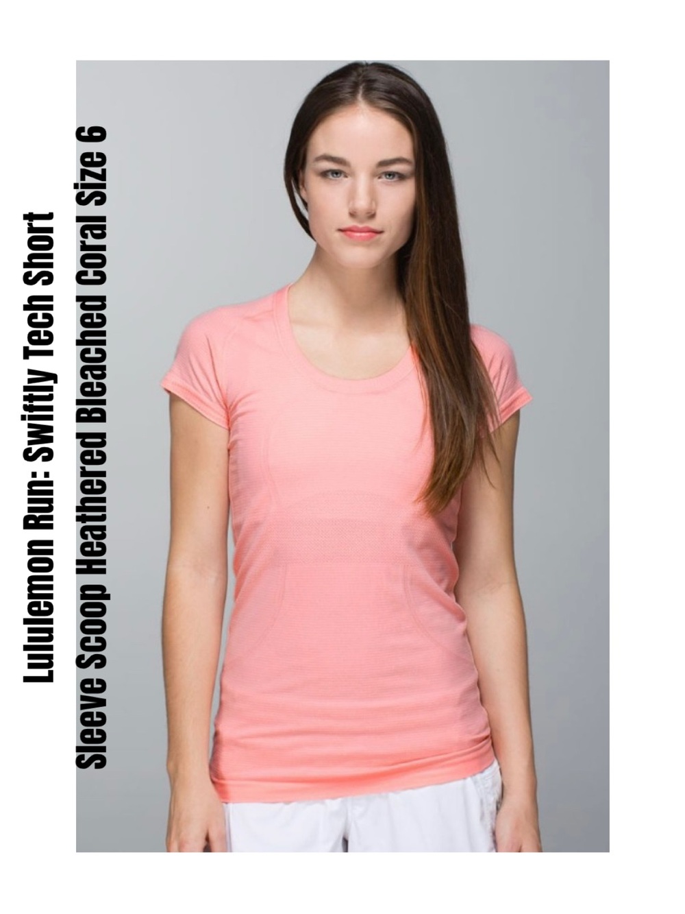 Lululemon Run: Swiftly Tech Short
Sleeve Scoop Heathered Bleached Coral Size 6